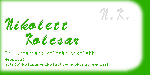 nikolett kolcsar business card